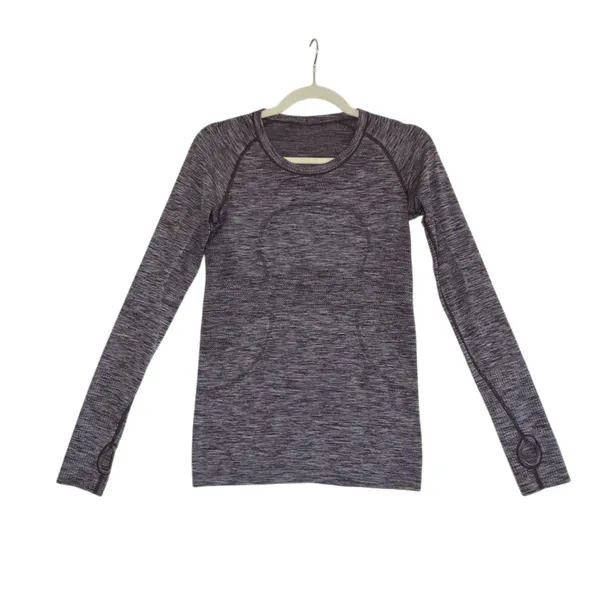 LULULEMON Swiftly Tech Long Sleeve Crew Top Sz 6 Burgundy Running Yoga Everyday - Image 3