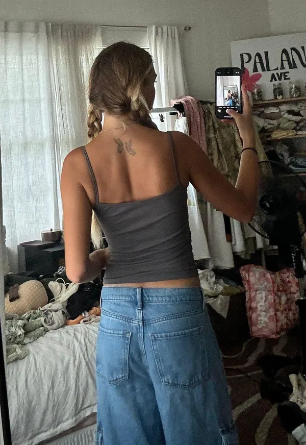 Dark Grey Lace Tank - Image 2