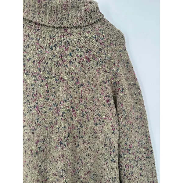 Orvis Chenille Turtleneck Sweater Women L Green Multicolor Cabin Outdoor Earthy - Image 2
