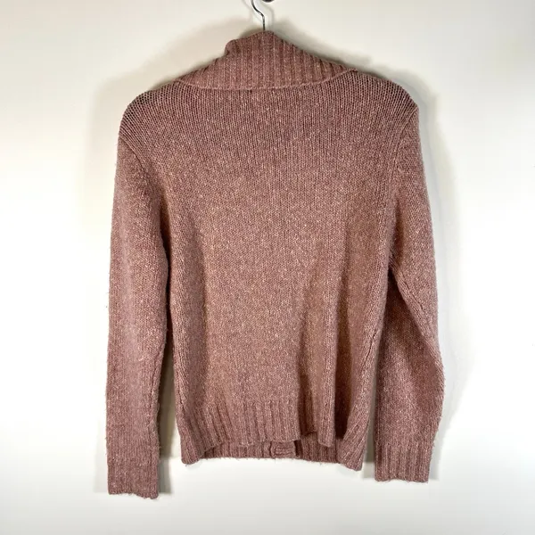L.L. Bean Womens Long Sleeve Button-Up Wool Blend Pink‎ Sweater Sz S Cottagecore - Image 6