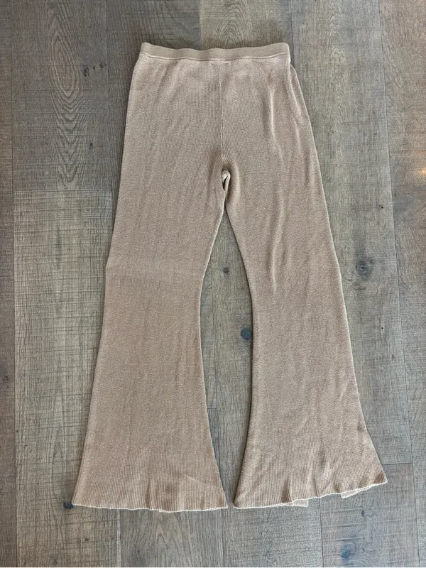 callahan beige ribbed novah slit flare casual pants - Image 7