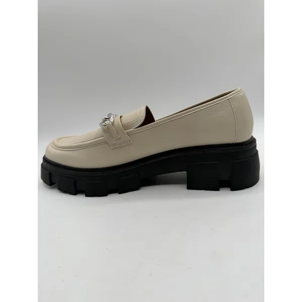 No Boundaries Lug Sole Chain Loafers Women's 11 Beige Chunky Preppy Office Wear - Image 6