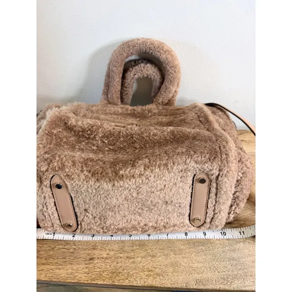 Kate Spade Ellie Faux Fur Small Tote Tan Teddy Crossbody Bag *AS IS* - Image 15