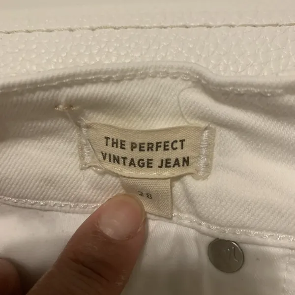 Madewell Vintage Women's White Straight-Leg Jeans, Size 28, Cotton Strech - Image 3