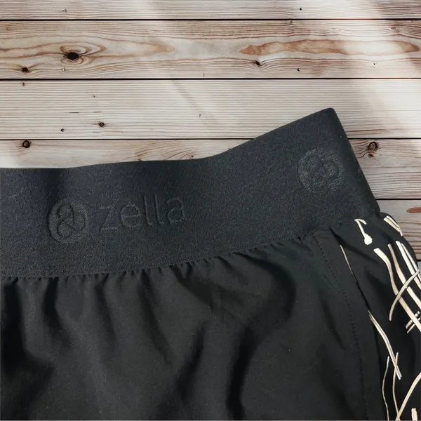 Zella Lined Athletic Shorts Black‎ Running Gym Activewear Drawstring Logo Medium - Image 3
