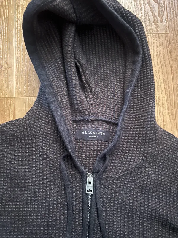 BRAND NEW! All Saints Knit Hooded Zip Sweater - Image 3