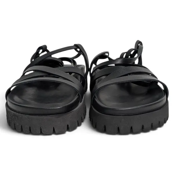 LITA by Ciara Black Leather Gladiator Lug Sole Sandals Goth Bikercore EU 39 NIB - Image 5