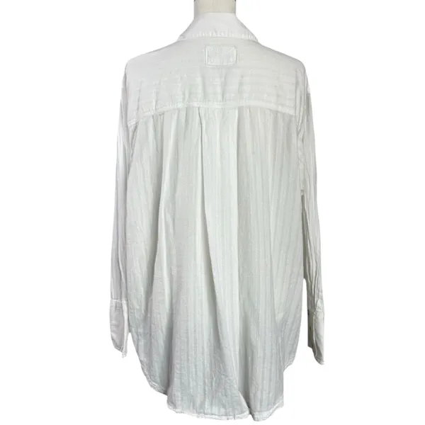 Free People Menswear Oversized Tuxy Vibes Shirt Optic White Size Medium Bohemian - Image 9