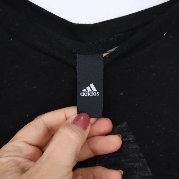 Adidas Tank Top Womens Large Sport Gameday Black Slub Knit Logo Excellent - Image 3