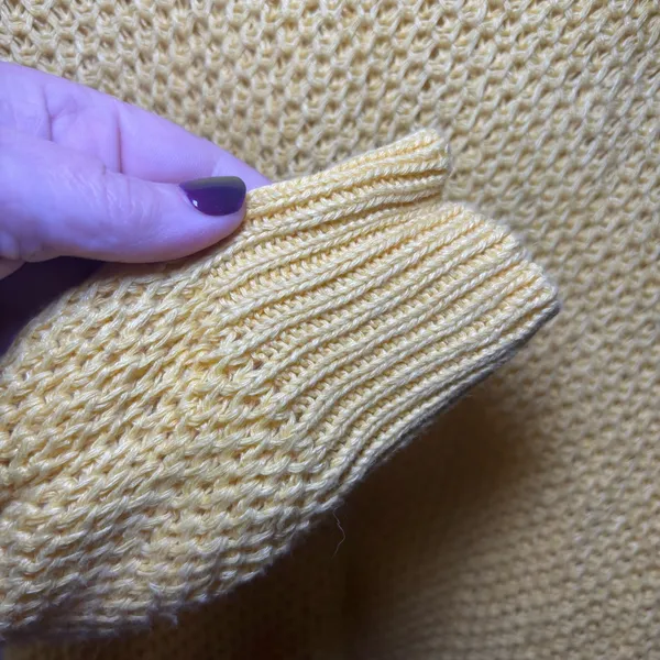Lauren Ralph Lauren Open Knit Highlighter Yellow Sweater Medium Linen Blend - Image 4