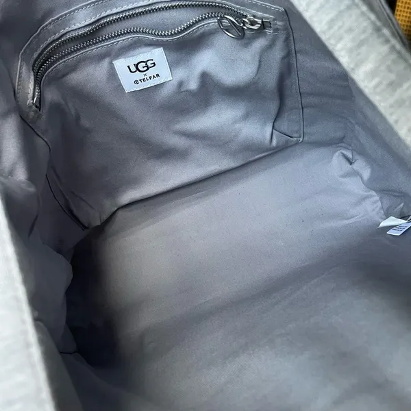 UGG x Telfar Medium Fleece Shopper Bag Gray - Image 9