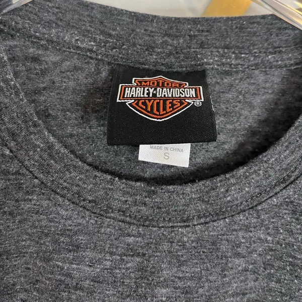 Harley Davidson Barnett El Paso Texas Graphic Tee Small Grey Vintage 00s - Image 3