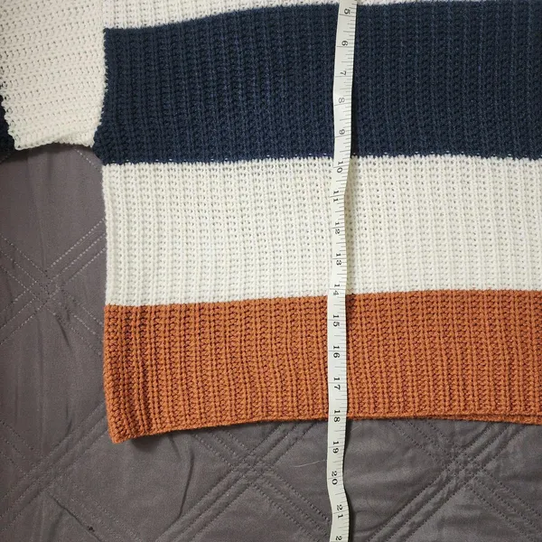 Moon & Madison Cropped Knit Pullover Sweater Beige Brown Oversize Preppy Medium - Image 7