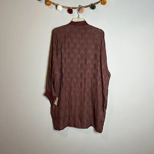 Religion We Live in Black burgundy textured Spirit Tunic jacket - Image 7