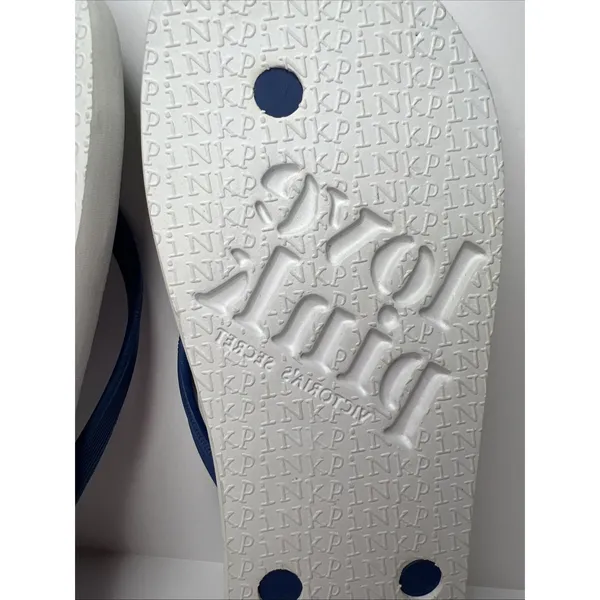 Victoria's Secret PINK Flip Flops Large Collegiate‎ Pennant Love Spirit New - Image 9