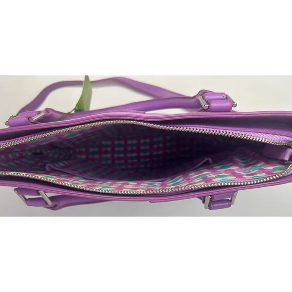 Vera Bradley‎ Women's Lilac Composition Satchel Adjustable Straps - Image 4