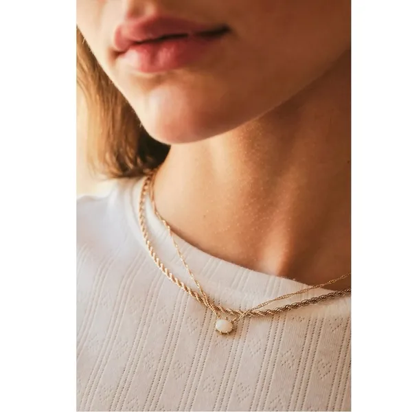 Free People Postcard Necklace Press On Patch Set 14k Gold Plated NWT Dainty - Image 3