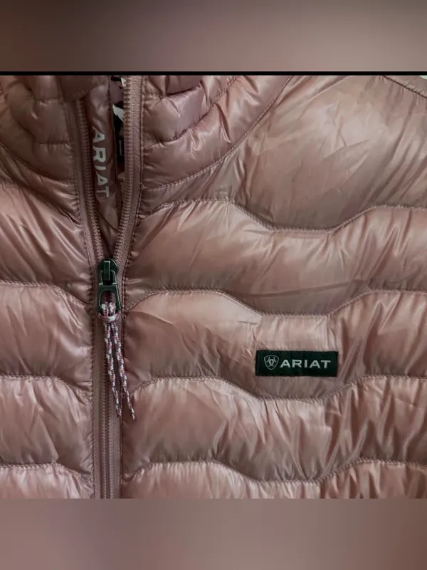 Ariat Pink Puffer Jacket Full Zip Down Filled XL - Image 4