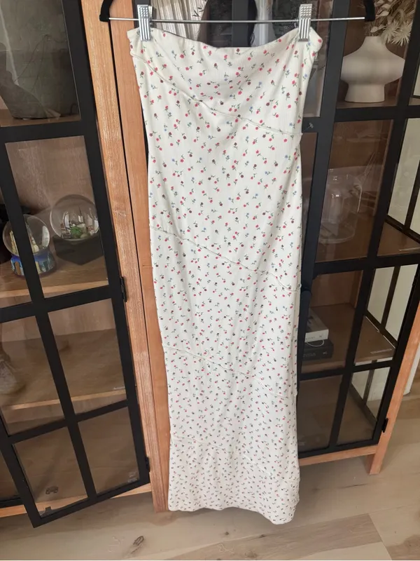 Princess Polly ditsy floral strapless maxi dress bodycon ribbed oscar lined - Image 7