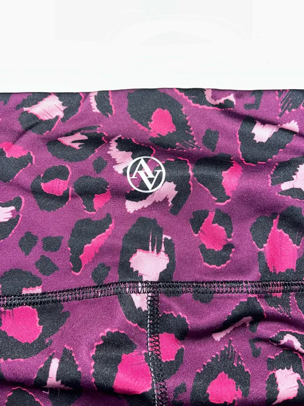 Adrienne Vittadini Purple Pink Leopard Animal Print Leggings Small - Image 6