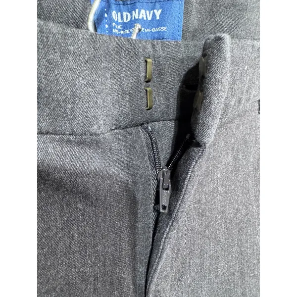 Old Navy 12 Dark Gray Pixie Pants Women Mid-Rise Ankle Chino Workwear‎ - Image 6