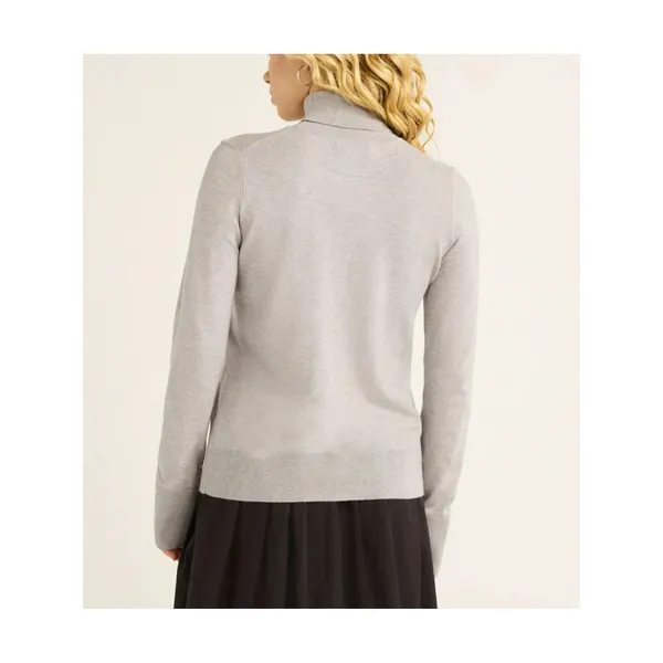 Free Assembly Womens Sweater Size L Heather Grey Ribbed Turtleneck Knit Classic - Image 9