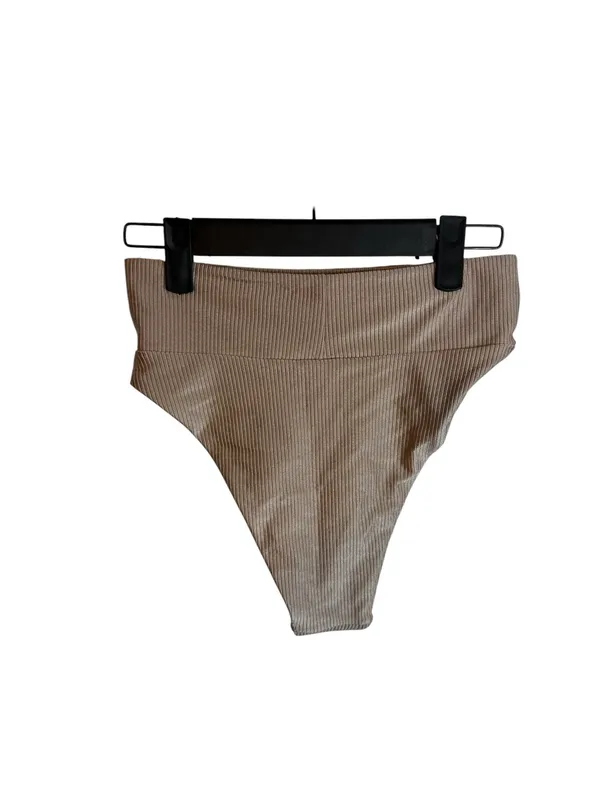Aerie Beige Metallic Ribbed Bikini Swim Set - Image 3