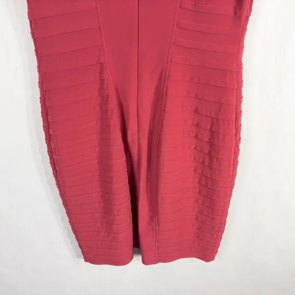 Adrianna Papell Size 6 Dress Red Sheath Cap Sleeve‎ Mini Ruffle Cocktail 1096 - Image 6