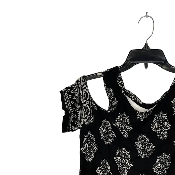 Hollister Dress Size‎ Small Black White Floral Pattern SS Open Shoulder - Image 4
