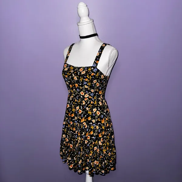 NWT Boutique Black Floral Mini Dress - Image 7