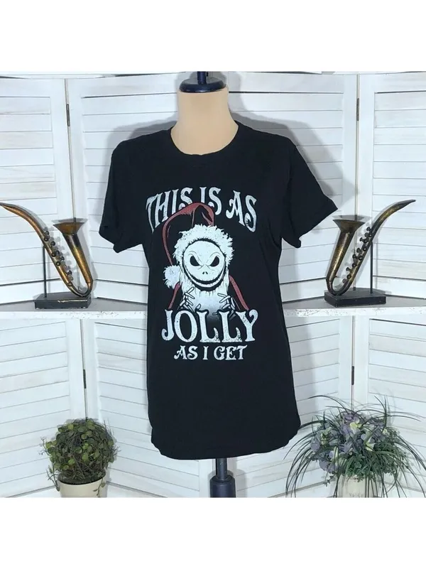 Disney Nightmare Before Christmas T-shirt Jack Skellington Santa gothic sarcasm - Image 5