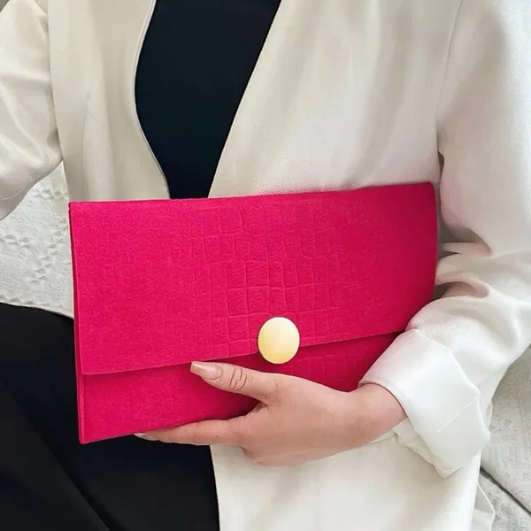🟠Barbie Pink Crocodile inspired Embossed Flap Square Bag - Image 5