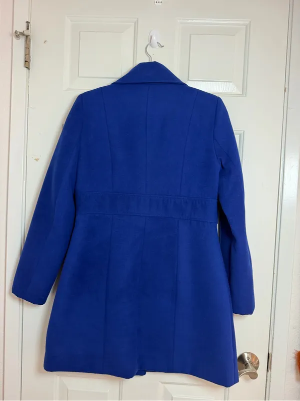 Jack by BB Dakota Royal Blue Button Front Pea Coat Jacket - Image 3