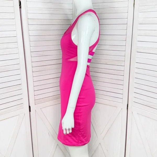 Fabletics Tropez Sleeveless Open Racer Back Athletic Dress Magenta Pink‎ Small - Image 3