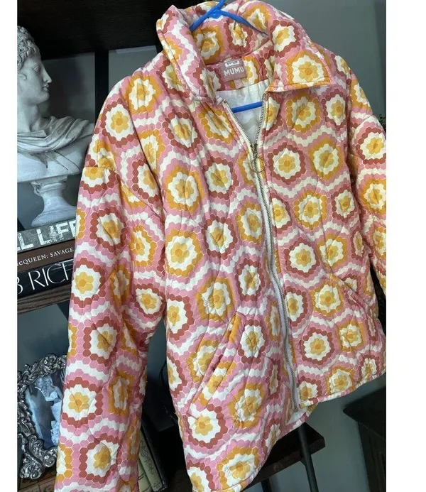 Show Me Your Mumu Powder Puffed Jacket Honeycomb Daisy Womens Size Medium - Image 7