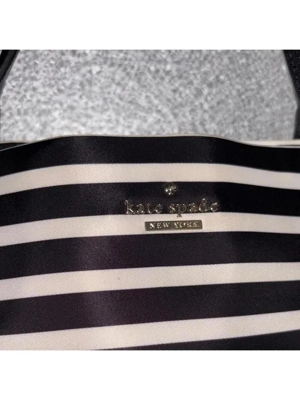 Kate Spade Black and White Striped Nautical Minimal Neutral Tote Handbag Purse - Image 2