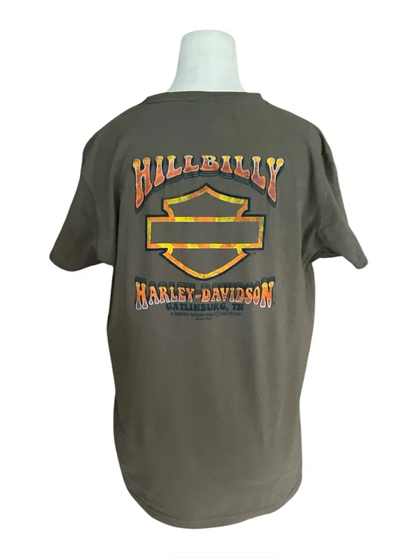 Hillbilly Harley-Davidson Women's Large 2021 Gatlinburg TN Graphic Tee Dog‎ - Image 2