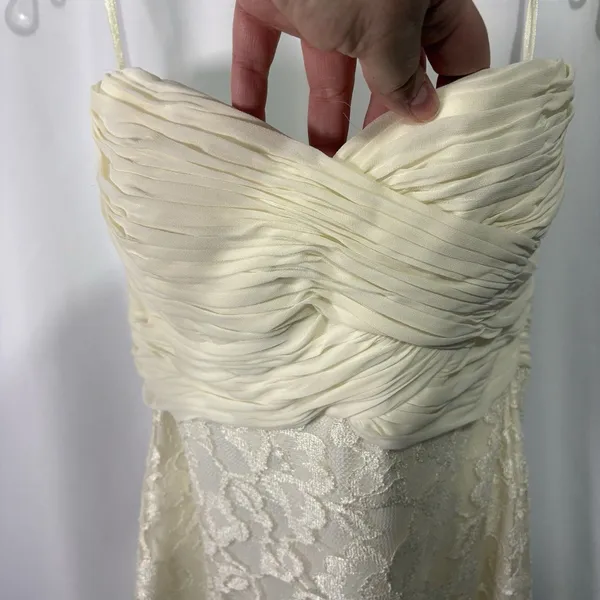RALPH LAUREN Size 4 Ivory Lacy Strapless Cocktail Formal Dress NWT Bride Wedding - Image 2