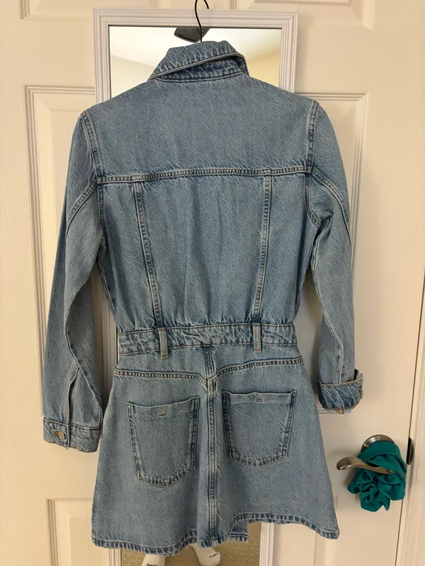 ZARA Denim Dress Mini Long Sleeve - Image 3
