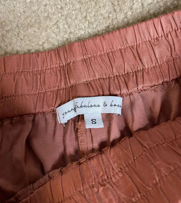 Young Fabulous and Broke Ollie Burnt Orange Satin Jogger Pants - Image 5