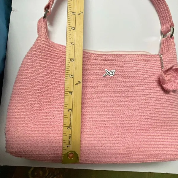 Betmar pink woven satchel or top handle bag. - Image 7
