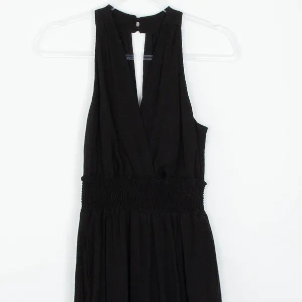 Anthropologie‎ Womens Black Bionda Plisse Jumpsuit Size S Smocked Waist Event - Image 4