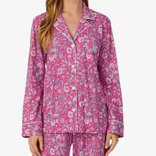 LAUREN RALPH LAUREN medium long sleeve notch collar pajama top black label - Image 2