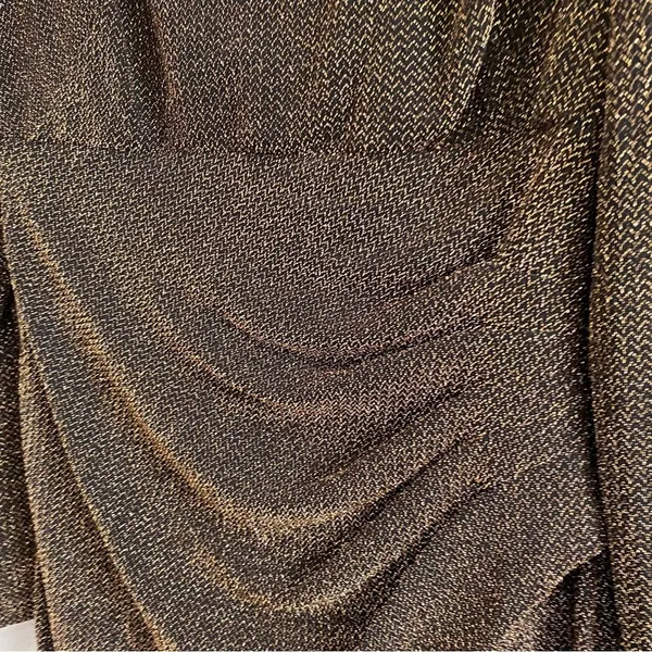 Lauren Ralph‎ Lauren Metallic Gold Black Ruched Sheath Dress Size 10 - Image 10