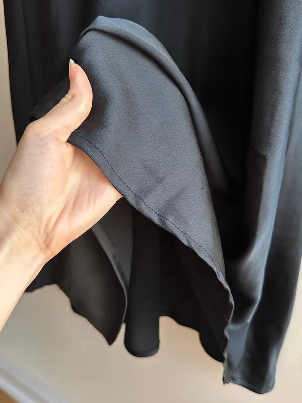 A New Day Women's Satin Flutter Short Sleeve Maxi A-Line Dress - Black, Medium - Image 14