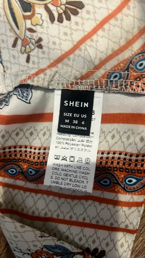 Shein Strapless tie patterned top - Image 2