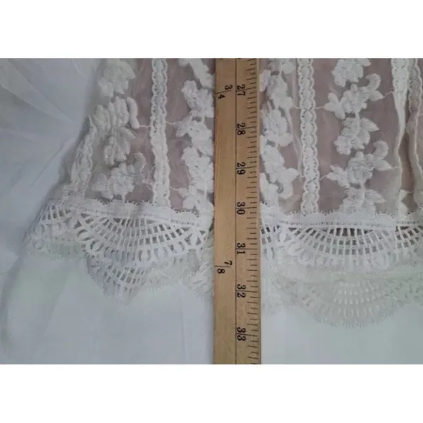 Show Me Your Mumu Ivory Lace Champagne Ruffle BOHO Dress Wedding Cap Sleeve SZ S - Image 7