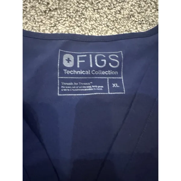 Figs Scrub Shirt XL Blue‎ Technical Collection Medical Uniform Top V Neck - Image 2