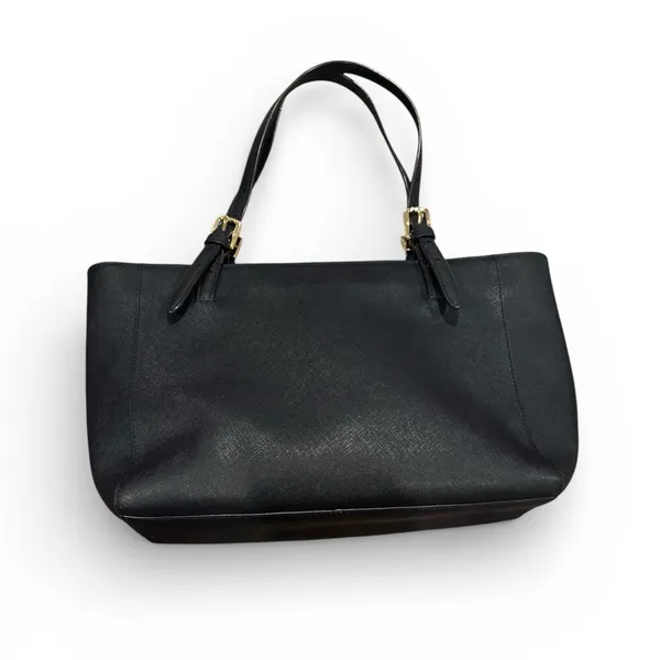 Tory Burch Emerson small saffiano leather careerwear office buckle blue tote bag - Image 3