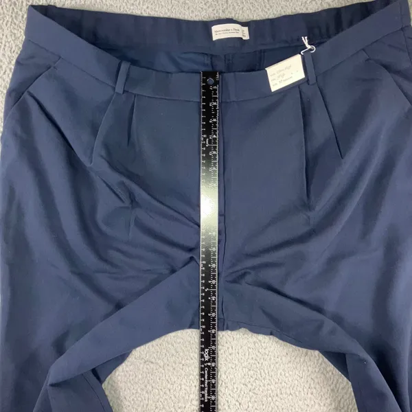 Abercrombie & Fitch Sloane Tailored Pant Women 37 Regular Navy Ultra High Wide‎ - Image 6
